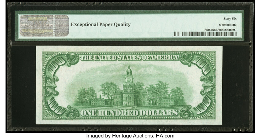 image for: Fr. 1890-J $100 1929 Federal Reserve Bank Note. PMG Gem Uncirculated 66 EPQ....