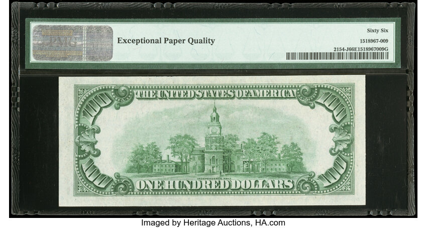 image for: Fr. 2154-J $100 1934B Federal Reserve Note. PMG Gem Uncirculated 66 EPQ....
