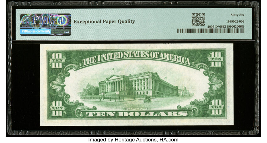 image for: Fr. 2005-D* $10 1934 Federal Reserve Star Note. PMG Gem Uncirculated 66 EPQ....