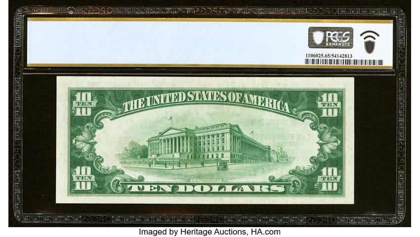 image for: Fr. 1860-L $10 1929 Federal Reserve Bank Note. PCGS Banknote Gem Unc 65 PPQ....