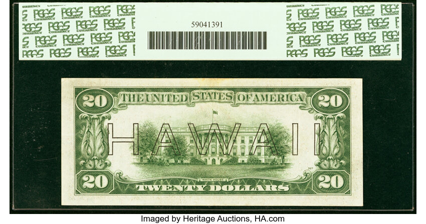 image for: Fr. 2304* $20 1934 Mule Hawaii Federal Reserve Star Note. PCGS Apparent About New 53....
