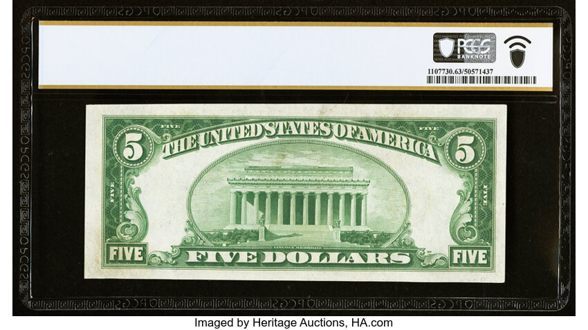 image for: Fr. 1951-I $5 1928A Federal Reserve Note. PCGS Banknote Choice Unc 63 PPQ....