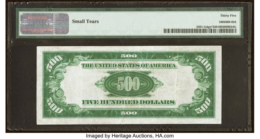 image for: Fr. 2201-G* $500 1934 Federal Reserve Star Note. PMG Choice Very Fine 35....