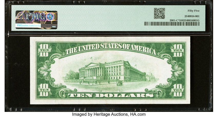 image for: Fr. 2001-C* $10 1928A Federal Reserve Star Note. PMG About Uncirculated 55....