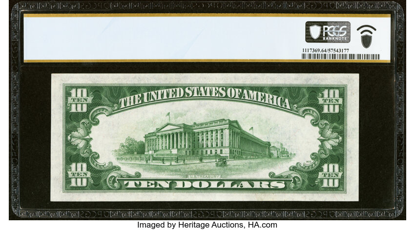 image for: Fr. 2309* $10 1934A North Africa Silver Certificate Star Note. PCGS Banknote Choice Unc 64....