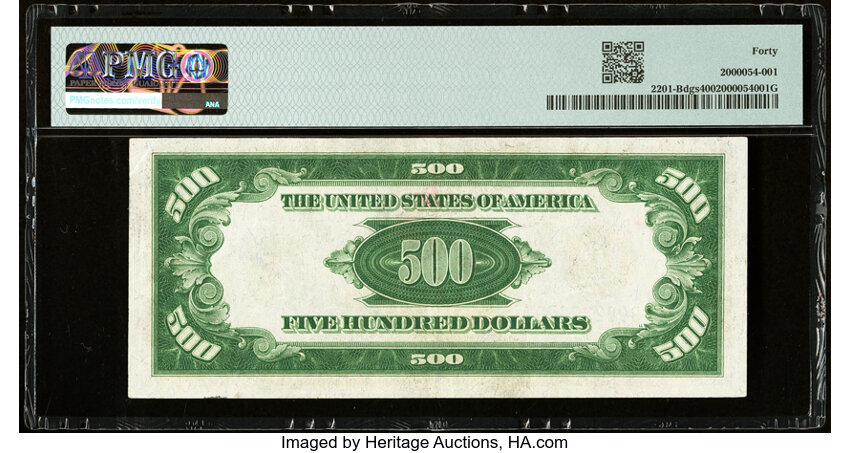 image for: Fr. 2201-B $500 1934 Federal Reserve Note. PMG Extremely Fine 40....
