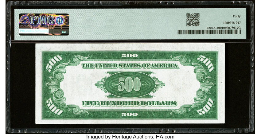 image for: Fr. 2202-C $500 1934A Federal Reserve Note. PMG Extremely Fine 40....