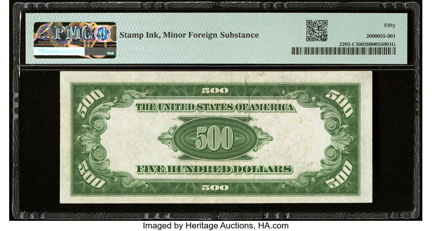 image for: Fr. 2202-C $500 1934A Federal Reserve Note. PMG About Uncirculated 50....