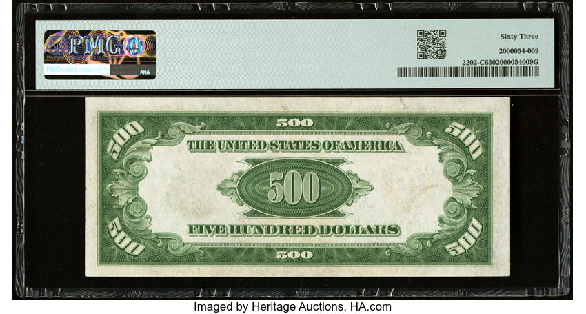 image for: Fr. 2202-C $500 1934A Federal Reserve Note. PMG Choice Uncirculated 63....