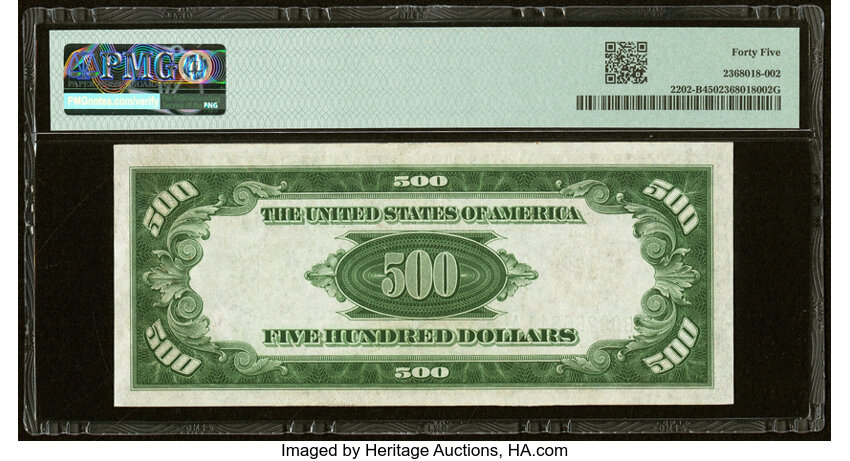 image for: Fr. 2202-B $500 1934A Federal Reserve Note. PMG Choice Extremely Fine 45....