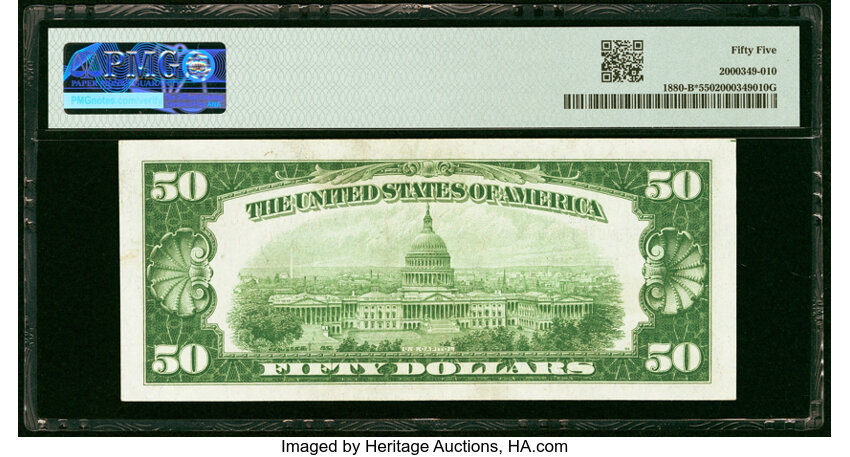 image for: Fr. 1880-B* $50 1929 Federal Reserve Bank Star Note. PMG About Uncirculated 55....