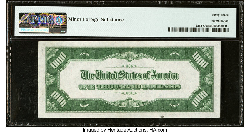 image for: Fr. 2212-G $1,000 1934A Federal Reserve Note. PMG Choice Uncirculated 63....