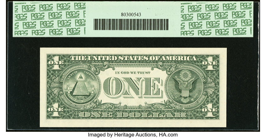 image for: Solid Serial Number 88888888 Fr. 1915-B $1 1988A Federal Reserve Note. PCGS Superb Gem New 68PPQ....