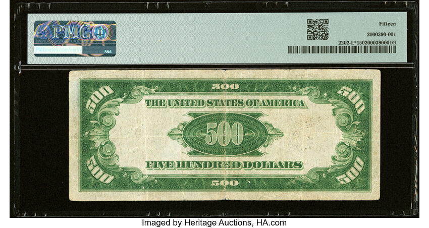image for: Fr. 2202-L* $500 1934A Federal Reserve Star Note. PMG Choice Fine 15....