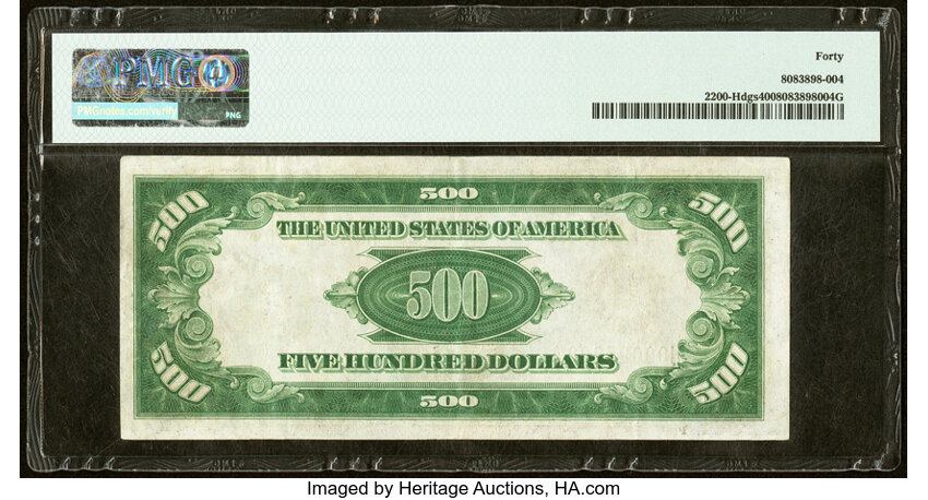 image for: Fr. 2200-H $500 1928 Federal Reserve Note. PMG Extremely Fine 40....