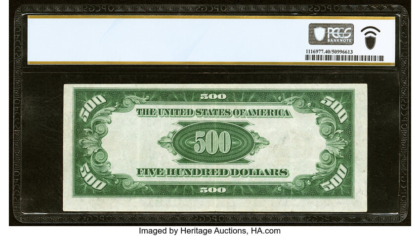 image for: Fr. 2202-L $500 1934A Federal Reserve Note. PCGS Banknote Extremely Fine 40....