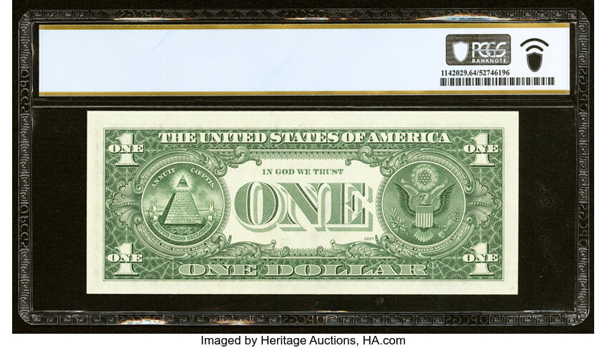 image for: Solid Serial Number 88888888 Fr. 1911-D $1 1981 Federal Reserve Note. PCGS Banknote Choice Unc 64 PPQ....