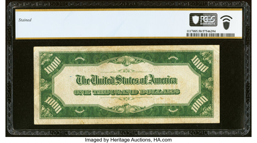 image for: Fr. 2211-D $1,000 1934 Federal Reserve Note. PCGS Banknote About Unc 50....
