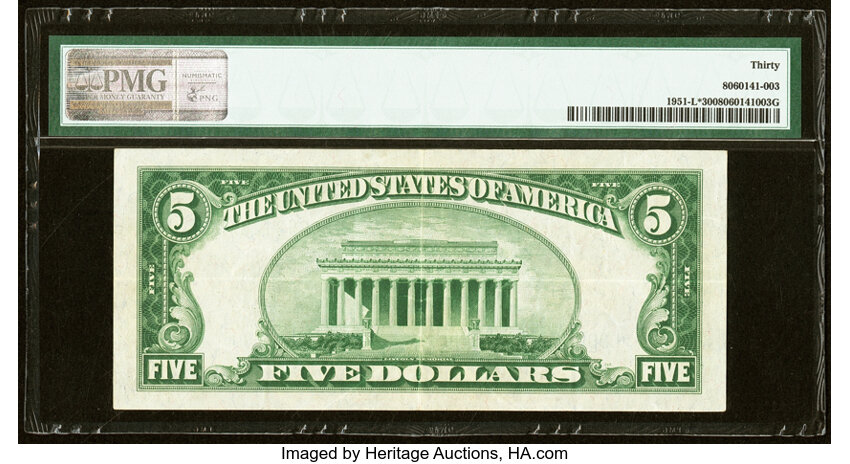 image for: Fr. 1951-L* $5 1928A Federal Reserve Star Note. PMG Very Fine 30....
