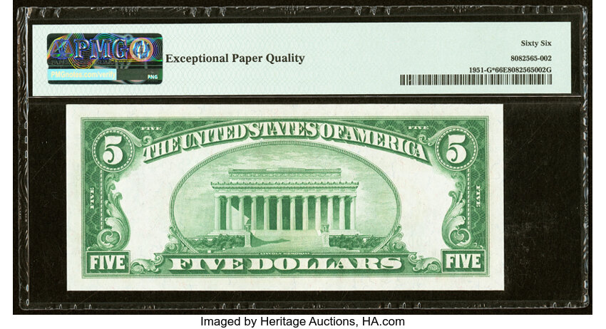 image for: Fr. 1951-G* $5 1928A Federal Reserve Star Note. PMG Gem Uncirculated 66 EPQ....