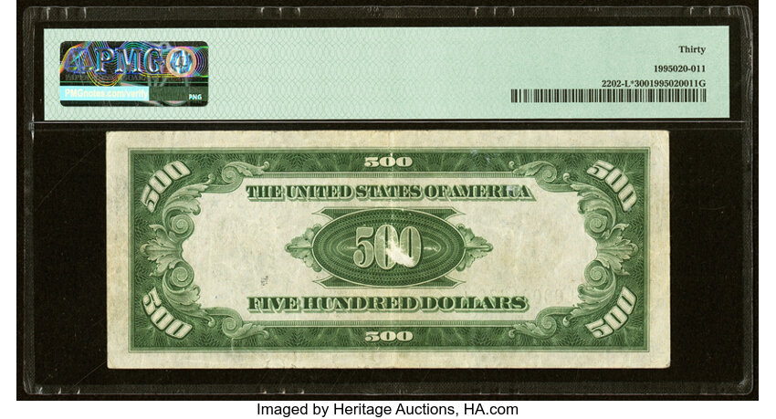 image for: Fr. 2202-L* $500 1934A Federal Reserve Star Note. PMG Very Fine 30....