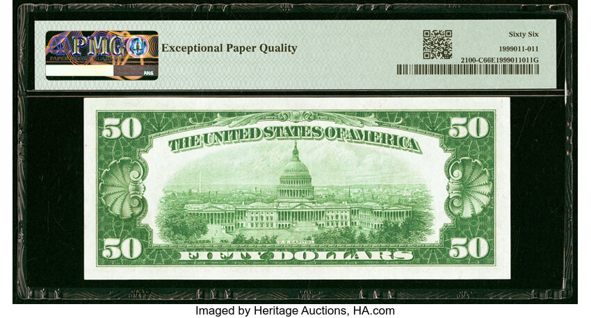 image for: Fr. 2100-C $50 1928 Federal Reserve Note. PMG Gem Uncirculated 66 EPQ....