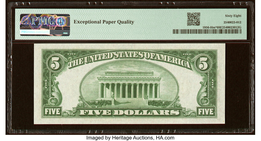image for: Fr. 1956-H* $5 1934 Mule Federal Reserve Star Note. PMG Superb Gem Unc 68 EPQ....
