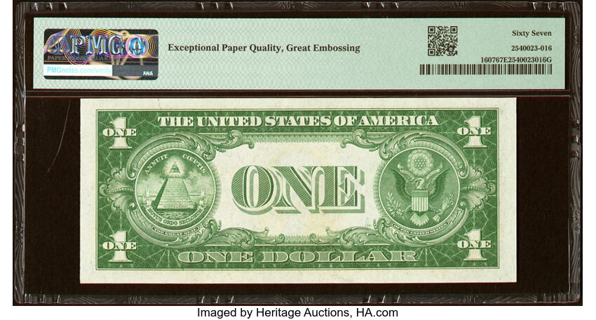 image for: Fr. 1607 $1 1935 Silver Certificate. Q-A Block. PMG Superb Gem Unc 67 EPQ....
