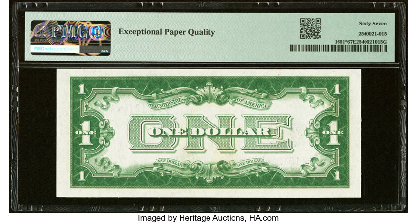 image for: Fr. 1601* $1 1928A Silver Certificate Star Note. PMG Superb Gem Unc 67 EPQ....