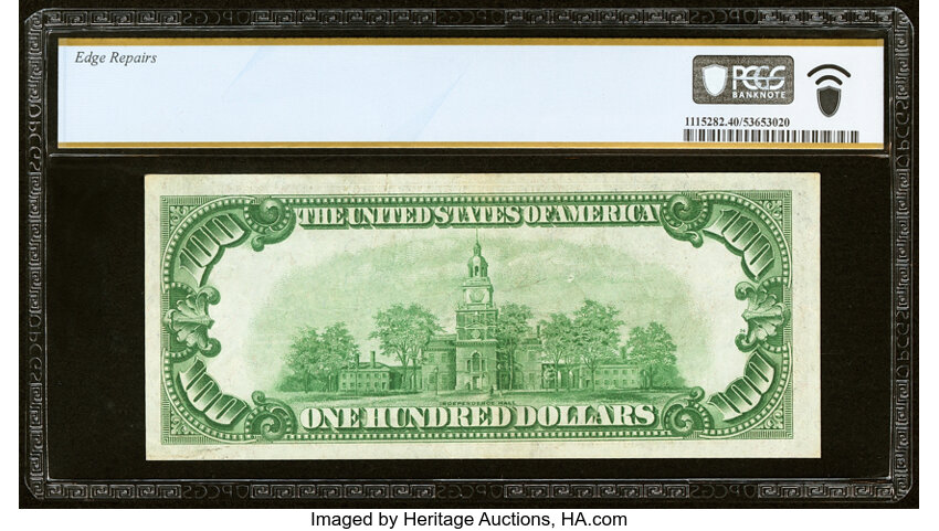 image for: Fr. 2151-H* $100 1928A Light Green Seal Federal Reserve Star Note. PCGS Banknote Extremely Fine 40 Details....