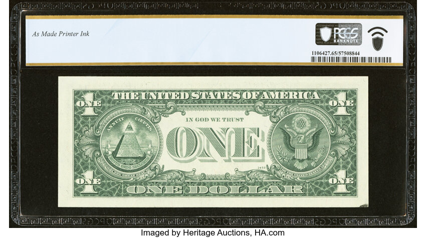 image for: Seven in a Row Nines Serial Number 39999999 Fr. 1906-K $1 1969C Federal Reserve Note. PCGS Banknote Gem Unc 65 PPQ....