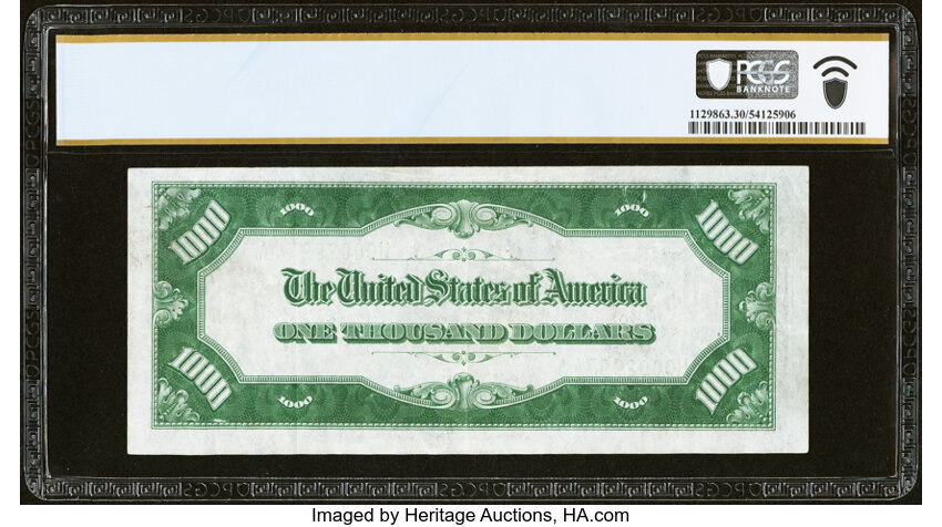 image for: Fr. 2210-H $1,000 1928 Light Green Seal Federal Reserve Note. PCGS Banknote Very Fine 30....
