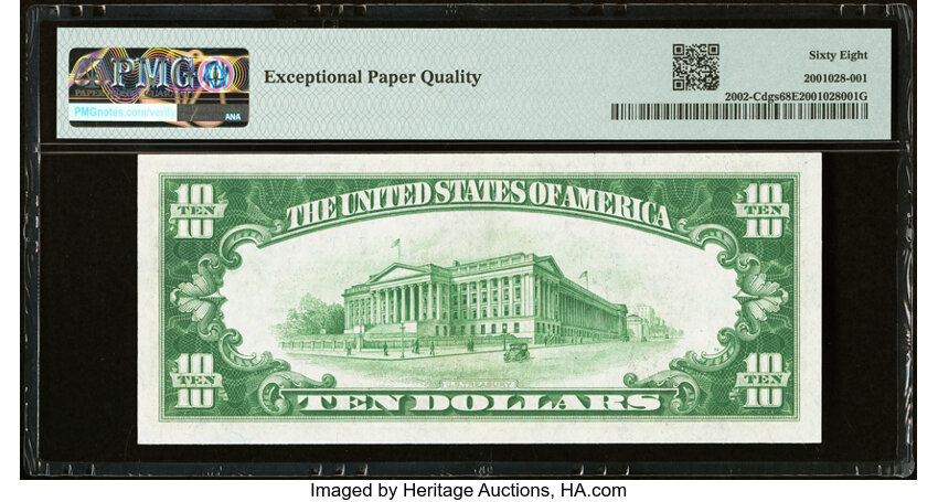 image for: Fr. 2002-C $10 1928B Federal Reserve Note. PMG Superb Gem Unc 68 EPQ....