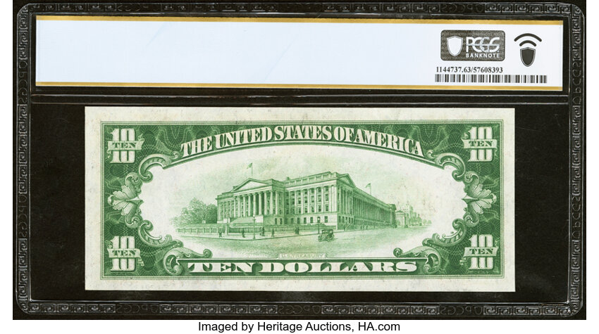 image for: Fr. 2400* $10 1928 Gold Certificate Star Note. PCGS Banknote Choice Unc 63....