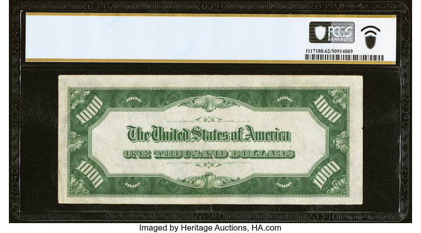 image for: Fr. 2212-G $1,000 1934A Federal Reserve Note. PCGS Banknote Uncirculated 62....