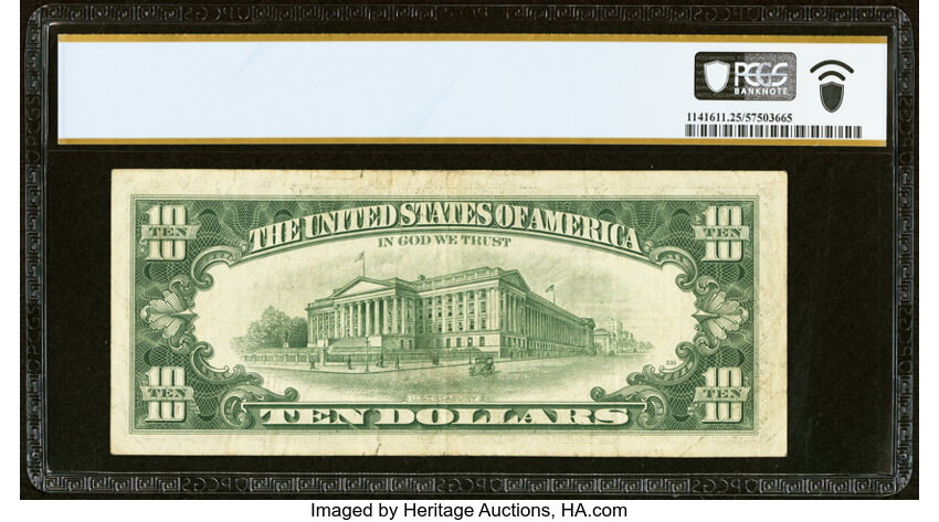 image for: Solid Serial Number 77777777 Fr. 2024-A $10 1977A Federal Reserve Note. PCGS Banknote Very Fine 25....