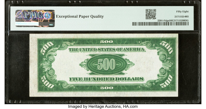 image for: Fr. 2201-F $500 1934 Federal Reserve Note. PMG Choice About Unc 58 EPQ....