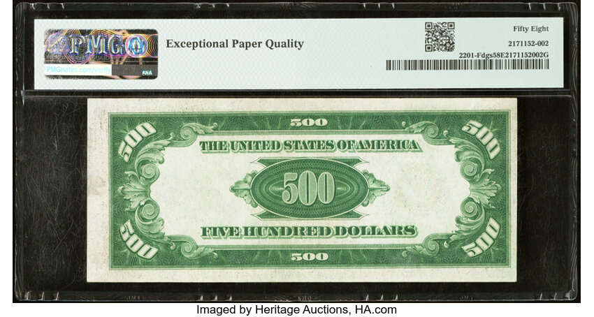 image for: Fr. 2201-F $500 1934 Federal Reserve Note. PMG Choice About Unc 58 EPQ....