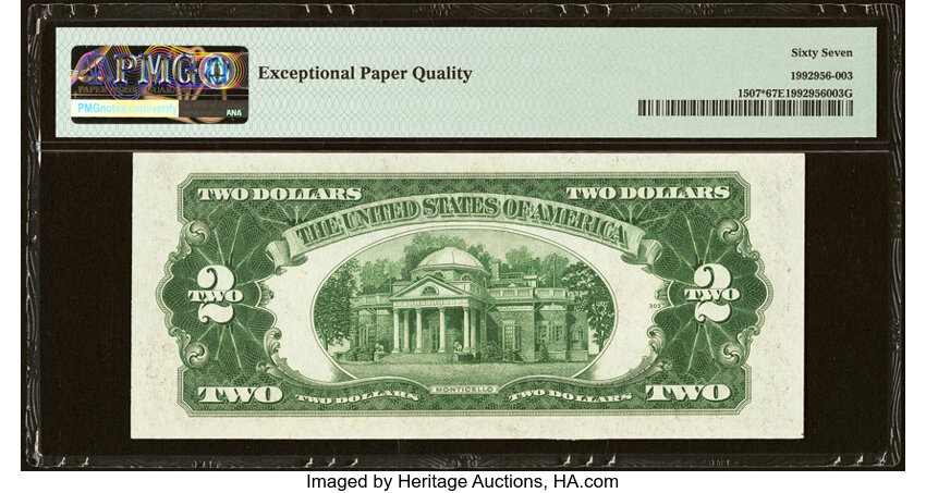 image for: Fr. 1507* $2 1928F Legal Tender Star Note. PMG Superb Gem Unc 67 EPQ....