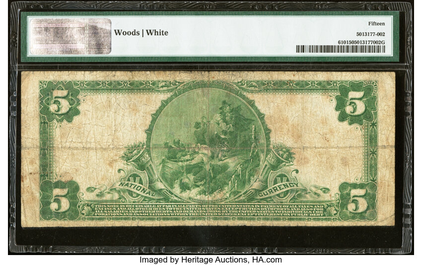 image for: Lafayette, LA - $5 1902 Plain Back Fr. 610 The Commercial National Bank Ch. # 13209 PMG Choice Fine 15....