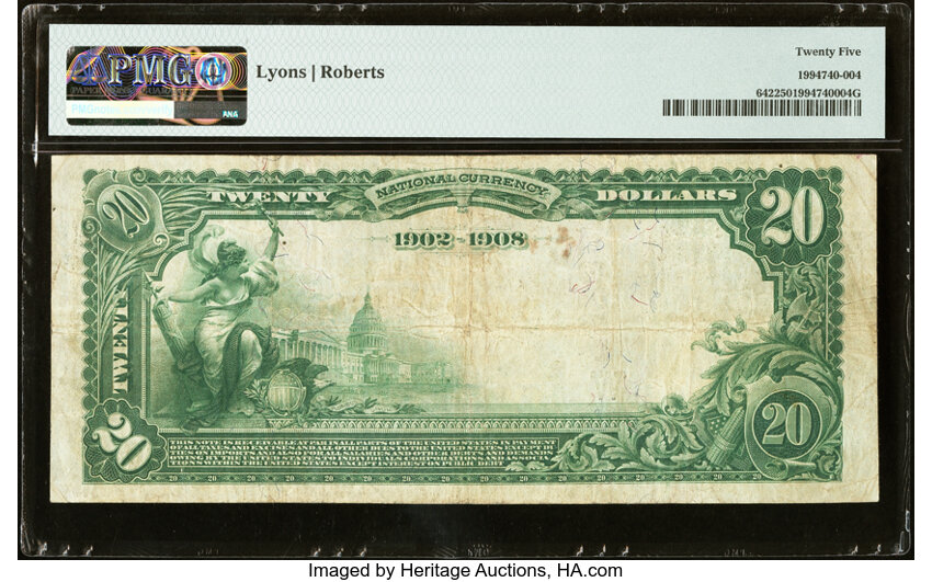 image for: Dodge, NE - $20 1902 Date Back Fr. 642 The First National Bank Ch. # (W)7333 PMG Very Fine 25....