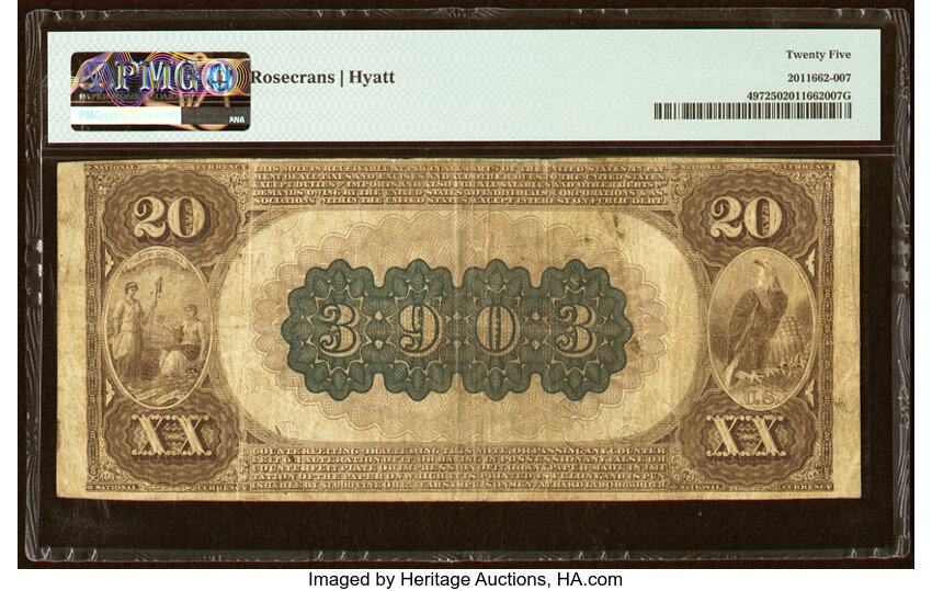 image for: Concord, NC - $20 1882 Brown Back Fr. 497 The Concord National Bank Ch. # (S)3903 PMG Very Fine 25....