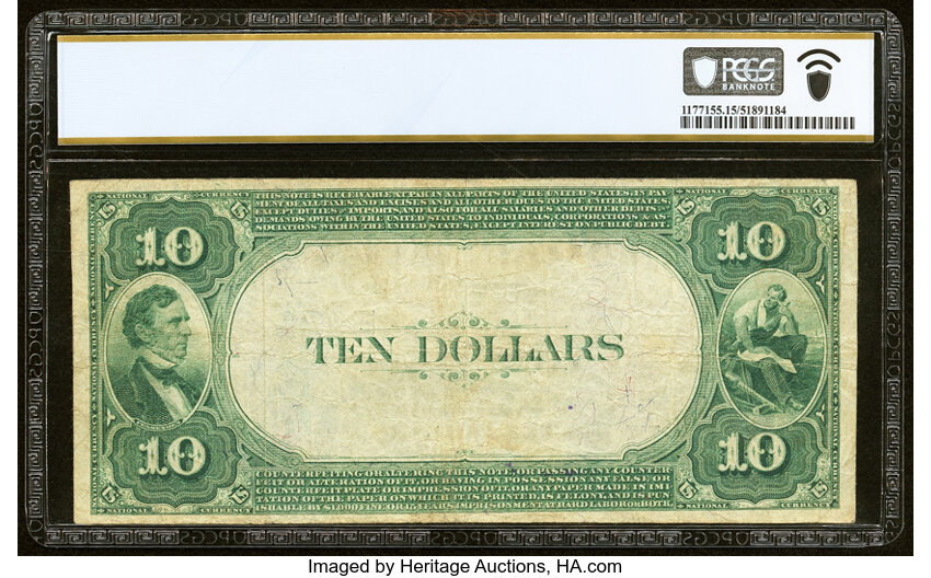 image for: Madill, OK - $10 1882 Value Back Fr. 578 The First National Bank Ch. # (W)5404 PCGS Banknote Choice Fine 15....