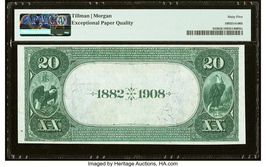 image for: Pittsburgh, PA - $20 1882 Date Back Fr. 552 The Duquesne National Bank Ch. # 2278 PMG Gem Uncirculated 65 EPQ....