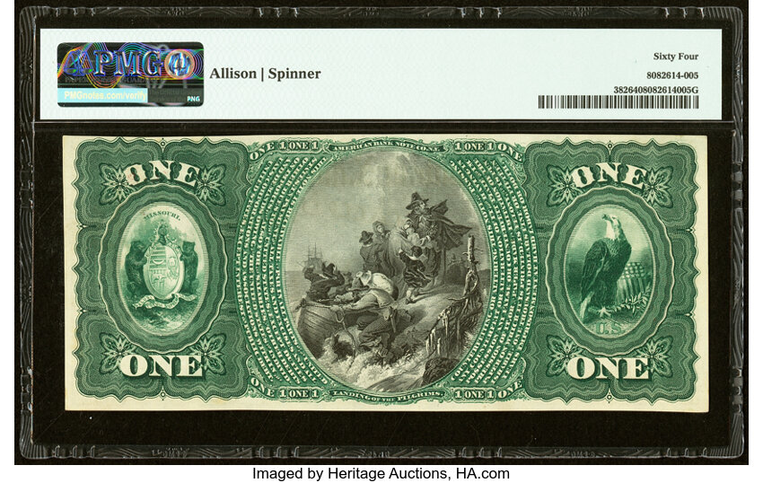 image for: California, MO - $1 Original Fr. 382 The Moniteau National Bank Ch. # 1712 PMG Choice Uncirculated 64....
