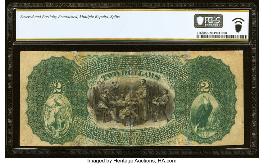 image for: Boston, MA - $2 1875 Fr. 390 The National City Bank Ch. # 609 PCGS Banknote Very Fine 20 Details....