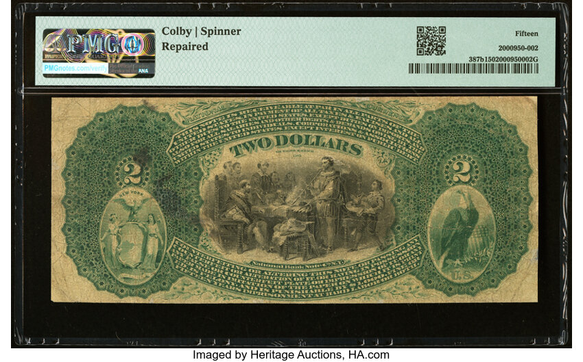 image for: New York, NY - $2 Original Fr. 387b The Seventh Ward National Bank Ch. # 998 PMG Choice Fine 15....