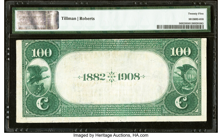 image for: New York, NY - $100 1882 Date Back Fr. 569 The Chase National Bank Ch. # (E)2370 PMG Very Fine 25....