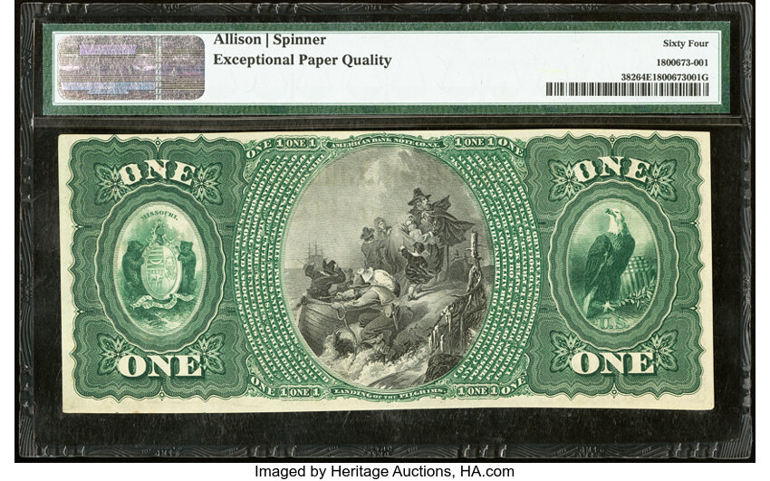 image for: California, MO - $1 Original Fr. 382 The Moniteau National Bank Ch. # 1712 PMG Choice Uncirculated 64 EPQ....