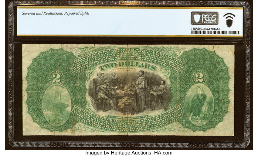 image for: Lebanon, NH - $2 Original Fr. 387 The National Bank of Lebanon Ch. # 808 PCGS Banknote Very Fine 20 Details....